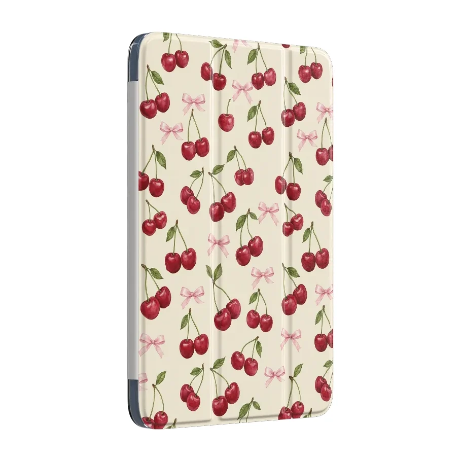 Cherry Bow Toss Smart Folio case for iPad 2022, side view