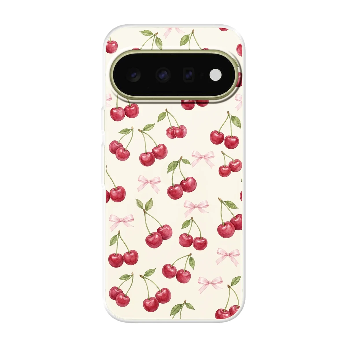 Cherry Bow Toss Clear Soft case for Pixel 11